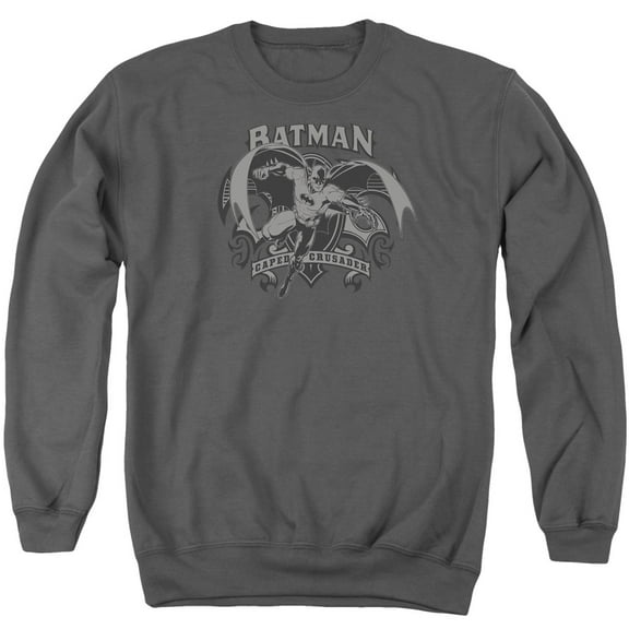 Batman Crusade Adult Crewneck Sweatshirt Charcoal