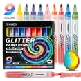thumbnail image 6 of Glitter Markers Set of 3/9, Color Markers, 2mm Nib for Medium Sized Lines, 6 of 11