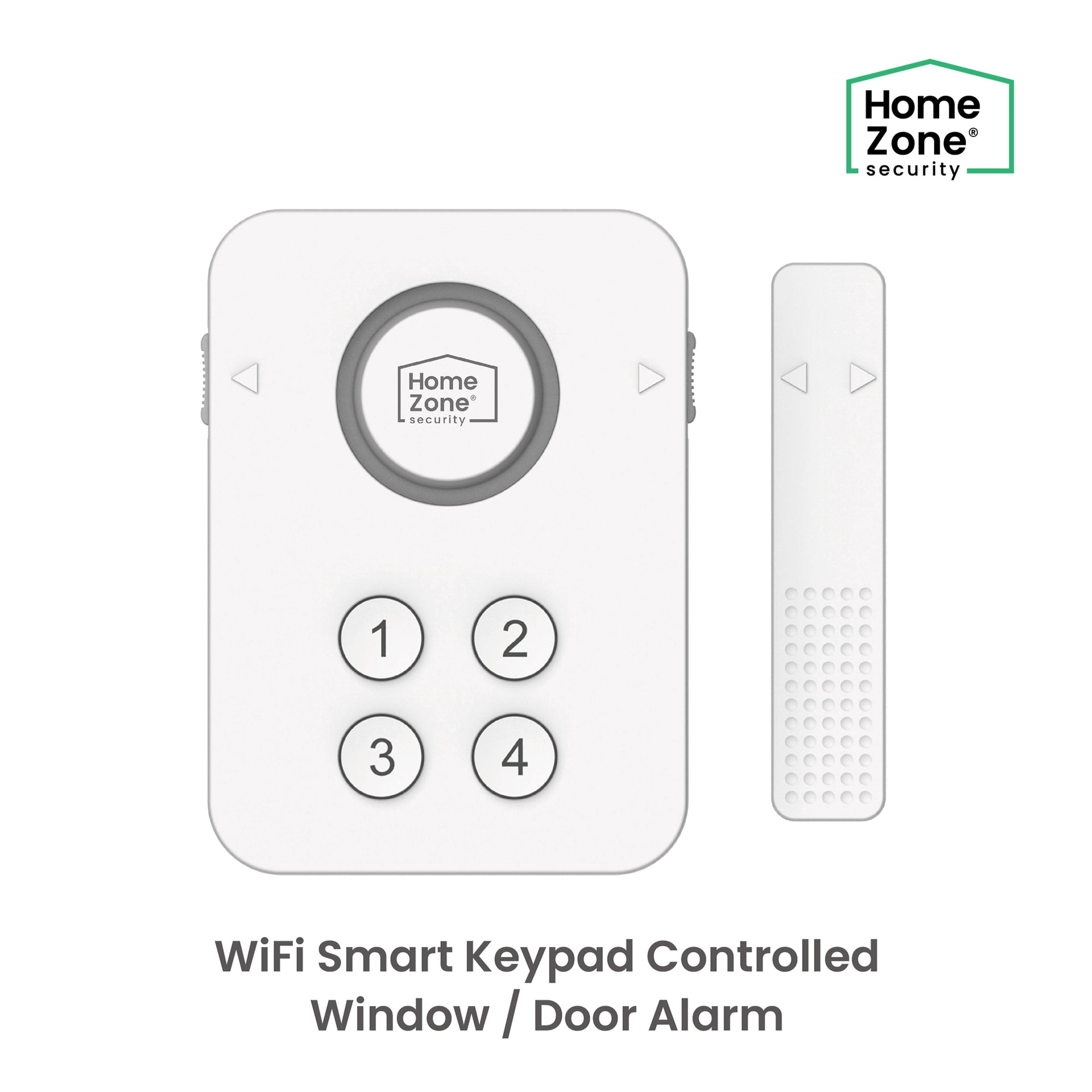 HomeZone Wi-Fi Smart Keypad Window and Door Alarm with 4-Digit PIN, 100+ dB Alarm, White