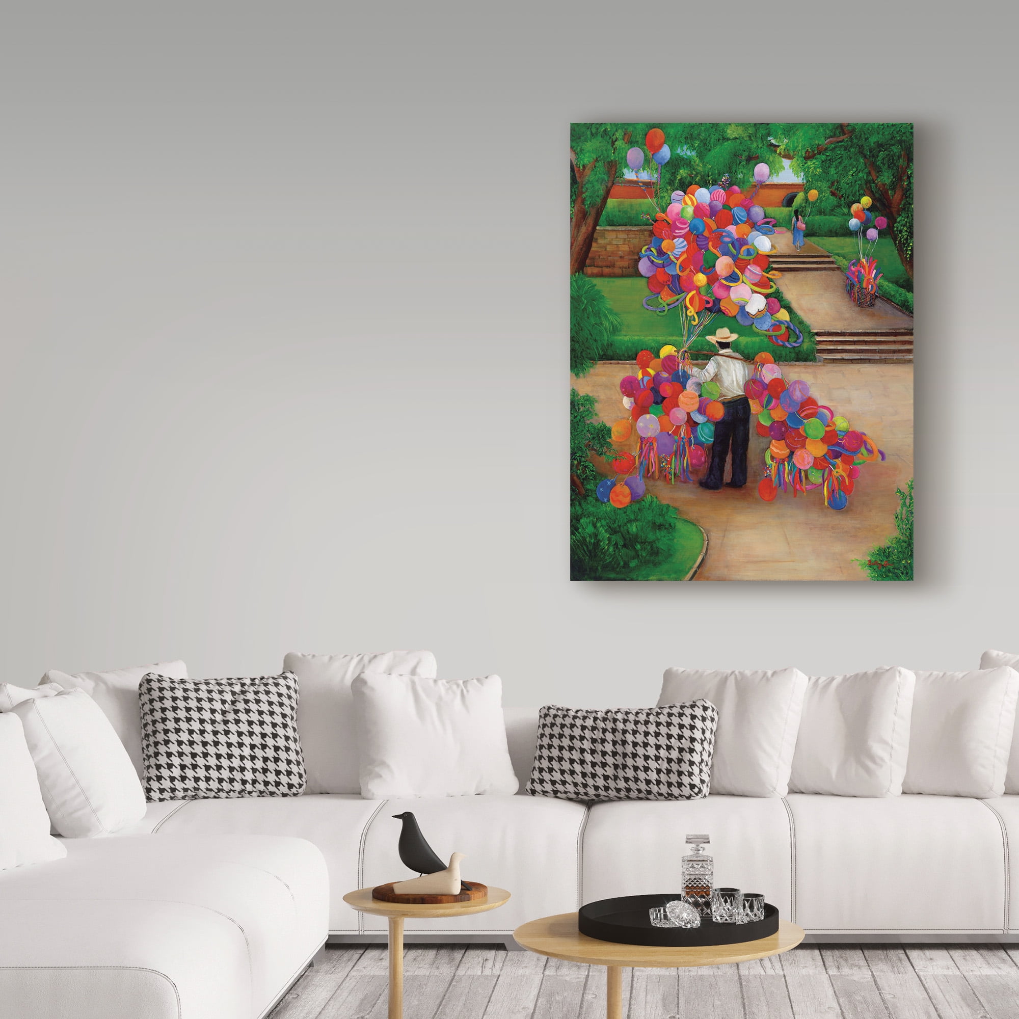 Trademark Fine Art 'Balloons In The Park' Canvas Art by Betty Lou