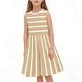 thumbnail image 2 of Kovlvoll Toddler Girls' Dress Summer Clothes Sleeveless Round Neck Striped Dresses 3-14 Years, 2 of 7