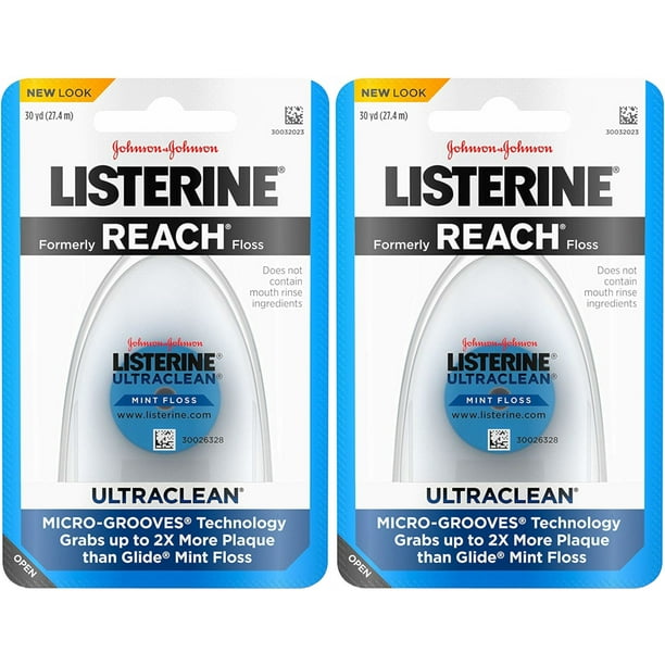 2 Pack Listerine Ultraclean Mint Floss 30 Yards each