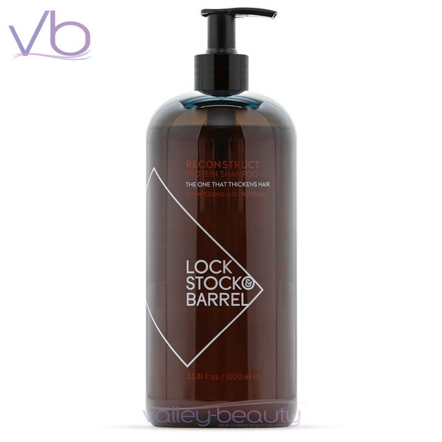 Lock Stock & Barrel Reconstruct Shampooing Épaississant et Fortifiant avec Pompe, 1000 ml (Lot de 2)