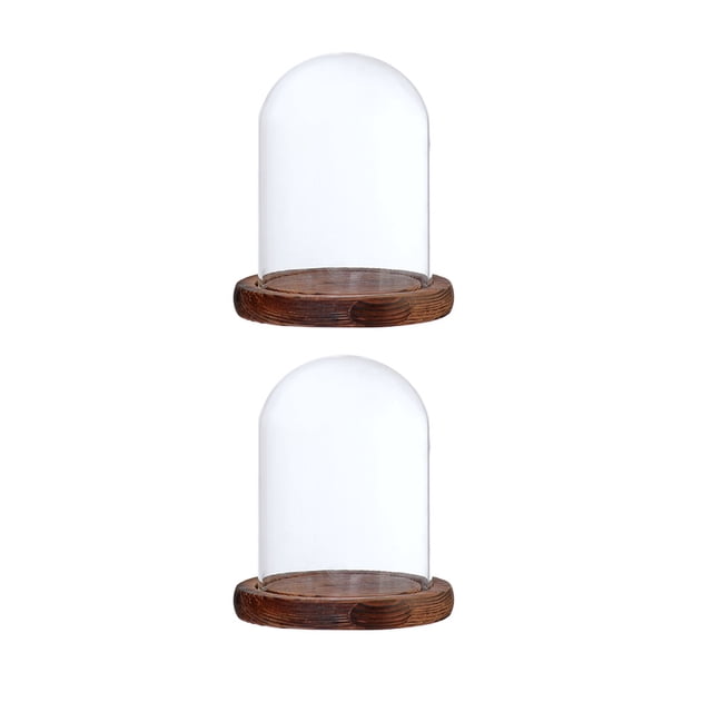 2x de para , , Centro de , Soporte de Exhibición, Decoración de Bricolaje perfecl Cúpula transparente con base de madera