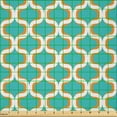 thumbnail image 2 of Ambesonne Geometric Fabric by the Yard Microfiber, Seventies Retro Form, 1 Yard, Orange White Teal, 2 of 2