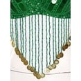 thumbnail image 7 of Lejafay Womens Sequined Latin Belly Dance Bra Top Fringe Tassel Underwired Bra Green One Size, 7 of 7