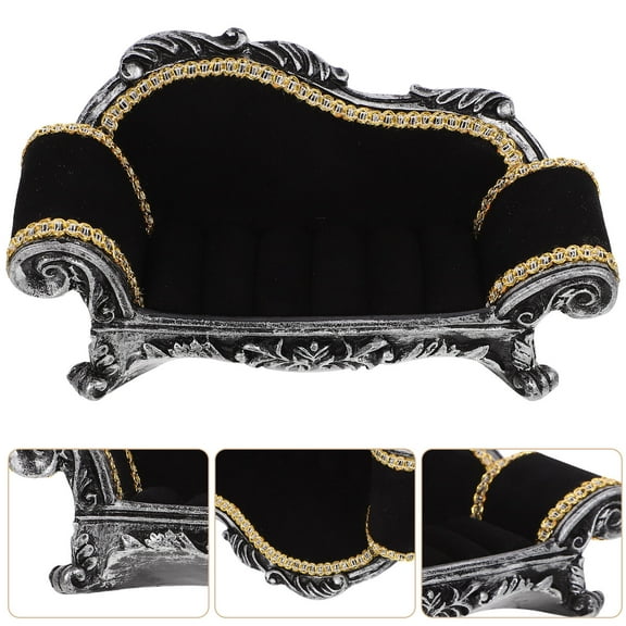 MUSEYA 1Set Jewelry Organizers Black Flannel Simple Design Ring Holder for Jewelry