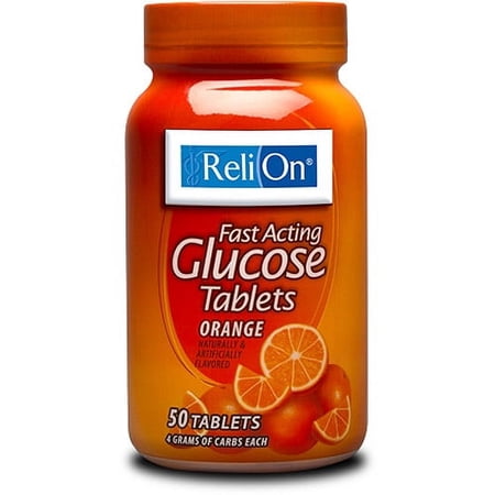 ReliOn Orange Glucose Tablets, 50ct