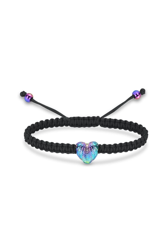Heart Urn Locket Adjustable Braided Rope Bracelet Memorial Cremation Jewelry for Ashes Holder Funeral Urn Bracelet for Ashes
