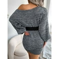thumbnail image 6 of Women'S Casual Oversized Off-the-Shoulder Lantern Sleeve Sweater Dress Long Chunky Pullover, 6 of 8