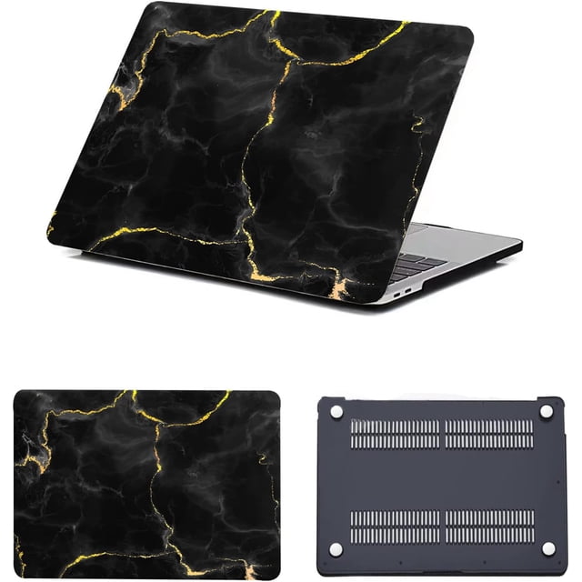 Pattern Case for MacBook 12 inch 2017 2016 2015 A1534 with Retina Display,Matte Frosted Plastic Laptop Hard Shell Case Protective Cover for MacBook 12" A1534,Black Marble