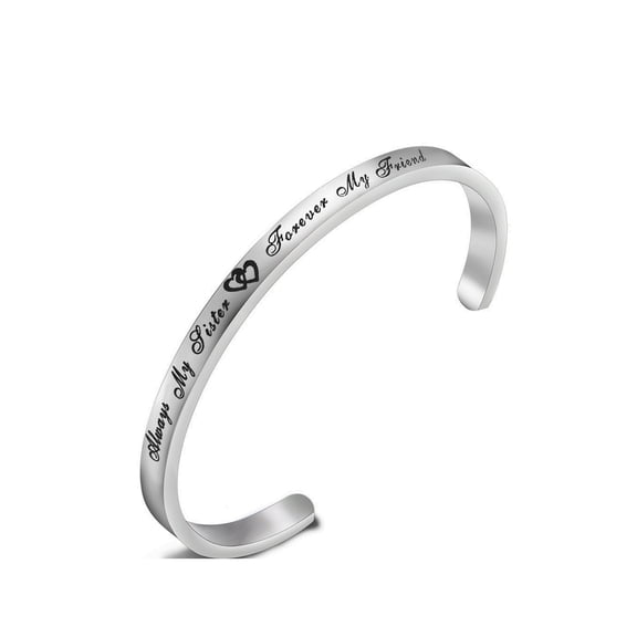 Always My Sister Forever My Friend Bracelet Cuff bracelet Best Friend Bracelet Gift for Sister