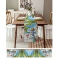 thumbnail image 6 of Coastal Snowman Christmas Table Runner Xmas Tree Flamingo Beach Tablerunners 14 x 72 Inch, Table Decorations Tabletop Scarf for Summer Gathering Holiday Farmhouse Kitchen Dining Decor, 6 of 6