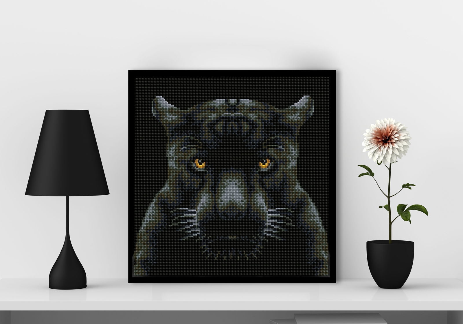 Diamond Dotz If looks could kill - Pre-Framed Kit Panther Diamond Painting Kits for Adults - Diamond Art Kits a Relaxing Creative Craft Kit with Dotz Gems 13.5"x13.5"