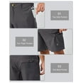 thumbnail image 6 of Little Donkey Andy Men's Quick Dry Shorts 11 Inch Inseam Bermuda with 6 Pockets for Hiking City Grey L, 6 of 9