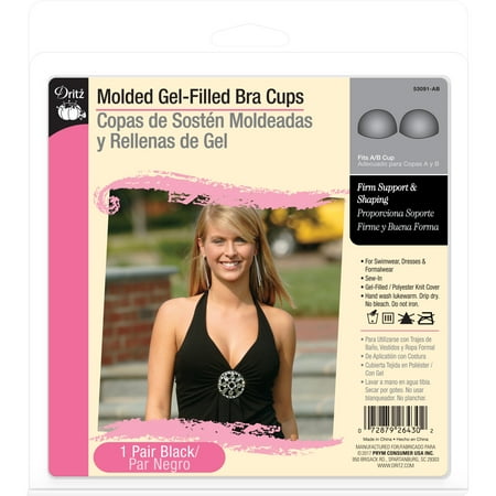 UPC: 0072879264302 | Dritz Molded Gel-Filled Bra Cups A/B 1 Pair Black