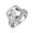 Clear, variant on Square Halo Clear Cubic Zirconia Split Shank Ring Rhodium Plated Sterling Silver Size 8