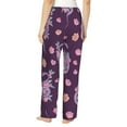 thumbnail image 3 of Pajama Pants Women, Cartoon Cute Snake Flower Sweatpants Soft Sleep Lounge Pants, Casual PJ Bottoms Pants with Pockets, 3 of 5