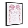 thumbnail image 2 of Stupell Industries Glam Loved More Sentiment Pink Ribbon Black Floating Frame Canvas Art, 17 x 21, by Cindy Jacobs, 2 of 8
