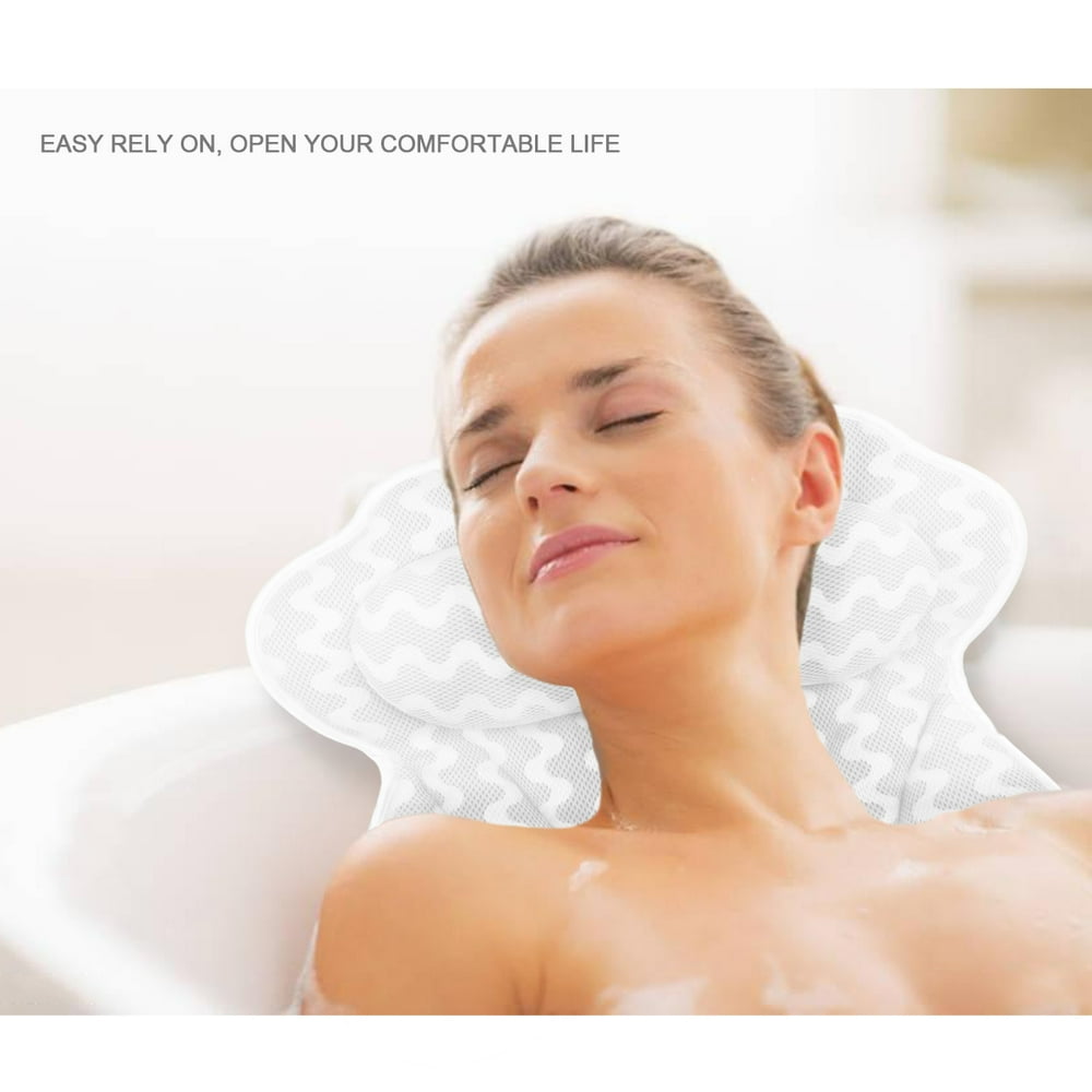 Hot Tub Bath Pillow for Bathtub with Strong Suction Cups, Extra Large