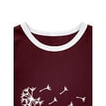 thumbnail image 4 of Xuanfei Women Dandelion Print Short Sleeve Crew Neck T-Shirt, 4 of 7