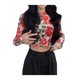 thumbnail image 3 of VISgogo Mujeres Moda Salvaje Crop Tops Retro Estampado floral Camiseta de manga larga Primavera Otoño Cuello redondo Slim Fit Tops Streetwear VISgogo  moda, 3 of 9