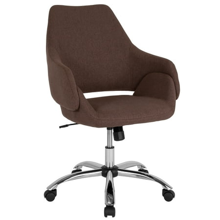 Madrid Flash Furniture Home and Office Upholstered Mid-Back Chair in Brown