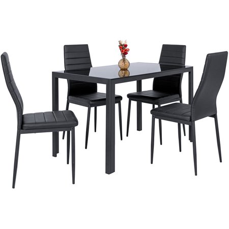 5 Pieces Dining Table Set Gl Top And Chair For 4 5 Pieces Dining Table Set Gl Top And Chair For 4 Person