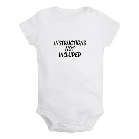 

Instructions Not Included Funny Rompers For Babies Newborn Baby Unisex Bodysuits Infant Jumpsuits Toddler 0-24 Months Kids One-Piece Oufits (White 18-24 Months)