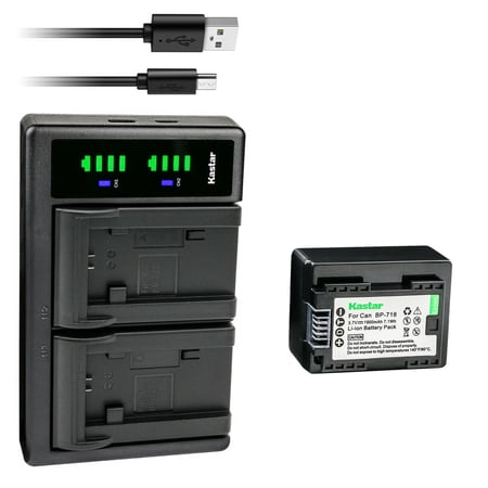 Kastar 1-Pack Battery and LTD2 USB Charger Replacement for Canon BP-708 BP708 BP-709 BP709 BP-718 BP718 BP-727 BP727 US 6055B002 Battery Canon CG-700 CG700 Charger