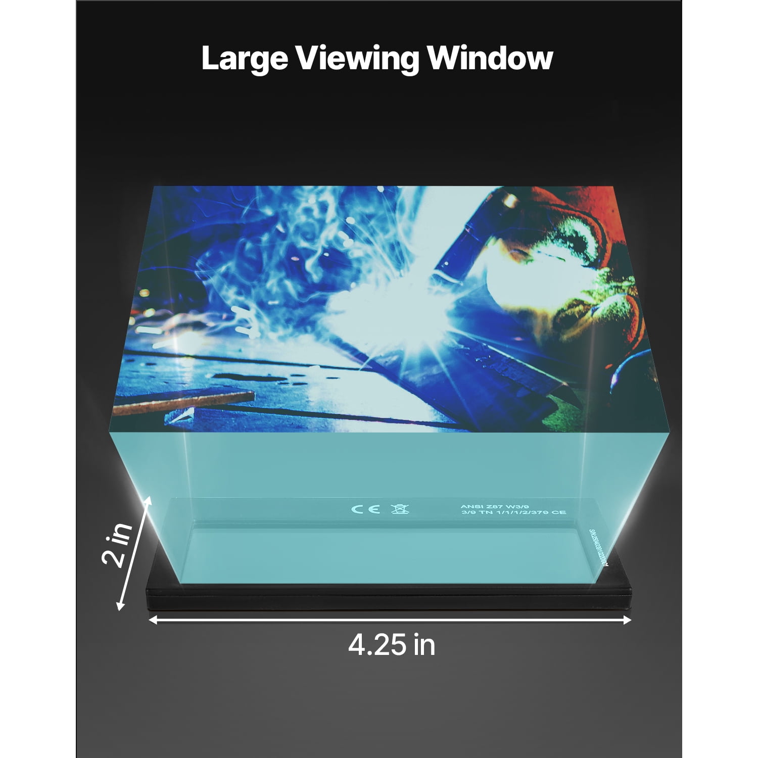 KFFKFF Auto-Darkening Welding Lens 4.25" x 2", Shade 9 True Color Lens with Dual Arc Sensors & Gold Coating, Compatible with Various Welding Helmets for TIG, MIG, MMA, and ARC Tasks