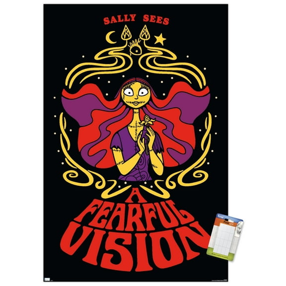 Disney Tim Burton's The Nightmare Before Christmas - Fearful Vision Wall Poster, 14.725" x 22.375"