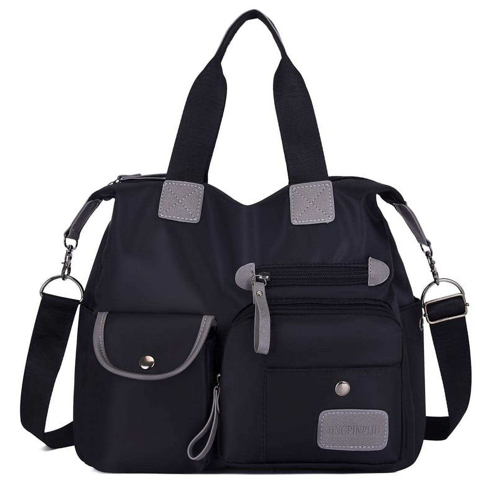 SEMIMAY Women Colorblock Design Handbag Waterproof Large Capacity Leather  Crossbody Bag Shoulder Handbag, Khaki 