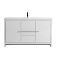 thumbnail image 4 of Alma-Allier 60" Gloss White Single Sink Free Standing Vanity With Integrated Sink, 4 of 8