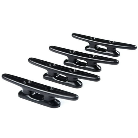 4Pack 4 Inch Black Boat Cleat Kayak Cleats Dock Canoe Strong Nylon