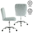 thumbnail image 4 of Urban Shop Faux Fur Armless Swivel Task Office Chair, Gray, 4 of 8