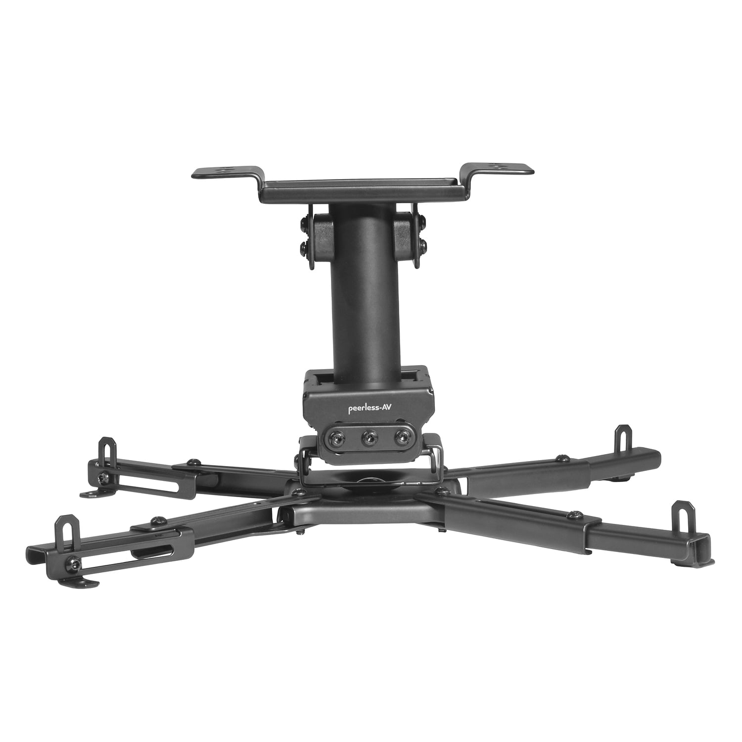 TruVue+ by Peerless-AV Adjustable Universal Projector Mount for Flat or Angled Ceilings, 5.1-In. to 18.5-In. Mounting Pattern, Holds up to 99 Lbs. RRG-UNVTruVue