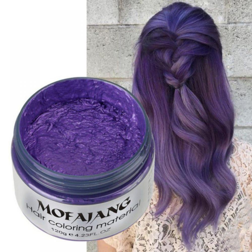 Hair Color Wax, Wash Out Hair Dye Wax,  oz Temporary Hairstyle Cream  for Men and Women (Purple) 