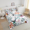thumbnail image 4 of Hummingbird Bedding Set,Cartoon Hummingbird Comforter Set Queen,Cute Love Heart Leaf Floral Comforter Set ,Paw Print Animals Quilt Duvet Insert with 2 Pillow Cases, 4 of 6