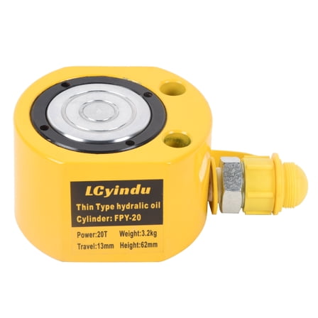 LCyindu 20T 0.51"(13mm)  Hydraulic Cylinder Jack Stroke Low Profile Hydraulic Ram Cylinder Hydraulic Lifting Cylinders Mini for Shipbuilding, Bridge, Construction(20T 0.51Inch)