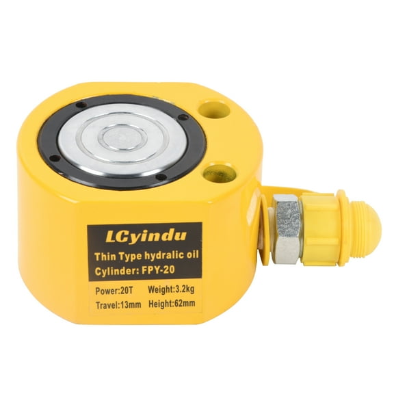 LCyindu 20T 0.51"(13mm)  Hydraulic Cylinder Jack Stroke Low Profile Hydraulic Ram Cylinder Hydraulic Lifting Cylinders Mini for Shipbuilding, Bridge, Construction(20T 0.51Inch)