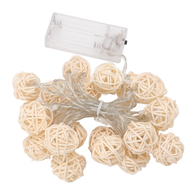 Luces de Cuerda, Efecto Románico Cálido Luces de Cuerda de Bola de Ratán 20 LED PARA BODA