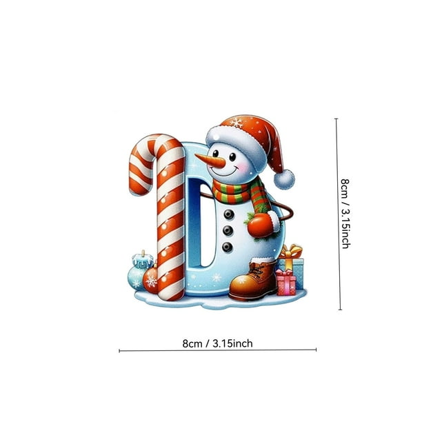 Adornos navideños colgantes de acrílico 2D con forma de muñeco de nieve y letras, para festivales navideños, para árbol de Navidad, para jardín y Halloween.