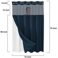 thumbnail image 2 of TuKang Navy Blue Waffle Weave Shower Curtains, No Hook Shower Curtain with Snap in Fabric Liner, Waffle Weave Polyester Fabric Shower Curtain with See Through Top Window, 72"X75", 2 of 10