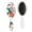 White-453, variant on Romantic Floral Hair Brush, Abstract Watercolor Detangling Paddle Brush with Vintage Wildflower and Butterfly Illustration