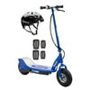 Razor E300 Electric Motorized Scooter (Blue) with Helmet, Elbow & Knee Pads