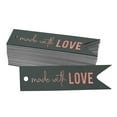 thumbnail image 1 of Inkdotpot Made With Love Text Bottle Tag Real Rose Gold Foil Favor Hang Tags Pack Of 100, 1 of 6