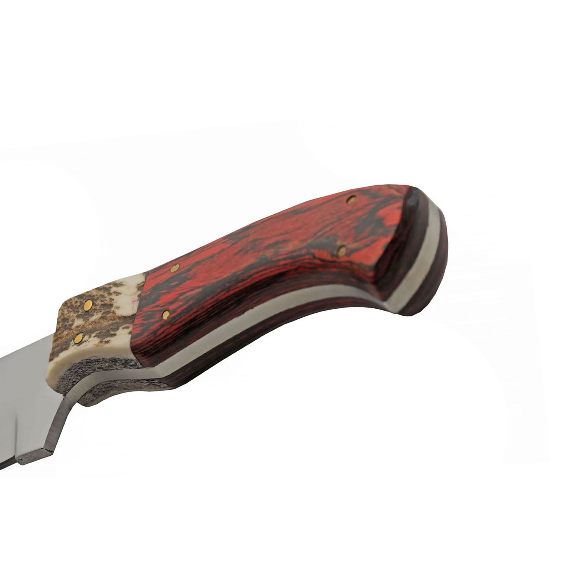 SZCO 9 Inch Fixed Blade Skinner Knife Stainless Steel Blade Wood Handle Brass Pins with Leather Sheath Outdoor Hunting Camping Utility Knife