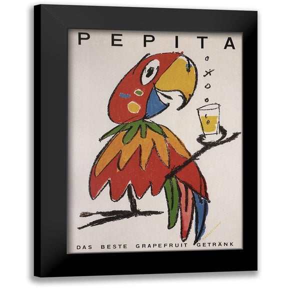 Vintage Apple Collection 11x14 Black Modern Framed Museum Art Print Titled - Pepita the Parrot