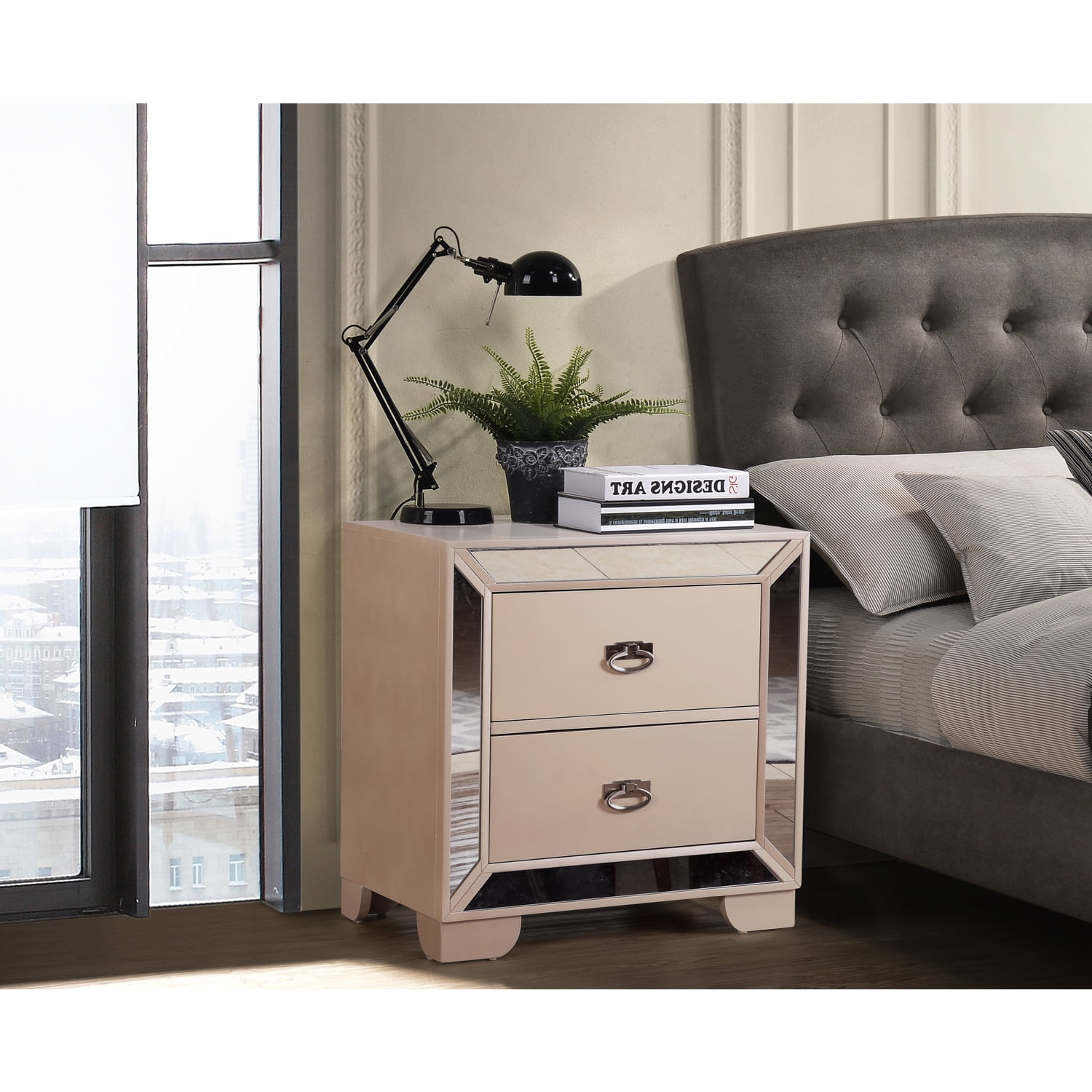 Glory Furniture G8100-N 3 Drawer Nightstand Pearl